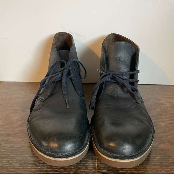 Clarks Navy Leather Chukka Boots Men’s 9 - Picture 2 of 12